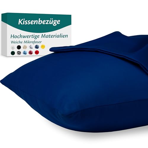 Kissenbezug 40x60 Mikrofaser Premium 2er Set Kopfkissenbezug 40 x 60 für Kissen Bett Stoff Superweicher Resistent Hypoallergen Anti-Milben Atmungsaktiv Kissenhülle mit Verdecktem Zip Voll Waschbar von Flowen