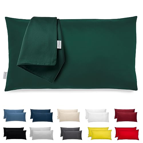 Kissenbezug 40x70 Mikrofaser Premium 2er Set Kopfkissenbezug 40 x 70 für Kissen Bett Stoff Superweicher Resistent Hypoallergen Anti-Milben Atmungsaktiv Kissenhülle mit Verdecktem Zip Voll Waschbar von Flowen