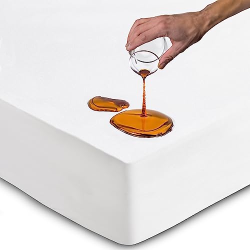Matratzenschoner 160x190 cm wasserdichte Matratzenauflage Spannbettlaken Nässeschutz aus Baumwolle und Mikrofaser Inkontinenzunterlage Matratzenbezüg Atmungsaktiv für Bett und Matratze Waschbar Matratzenschoner 160x190 cm wasserdichte Matratzenauflage Spannbettlaken Nässeschutz aus Baumwolle und Mikrofaser Inkontinenzunterlage Matratzenbezüg Atmungsaktiv für Bett und Matratze Waschbar von Flowen