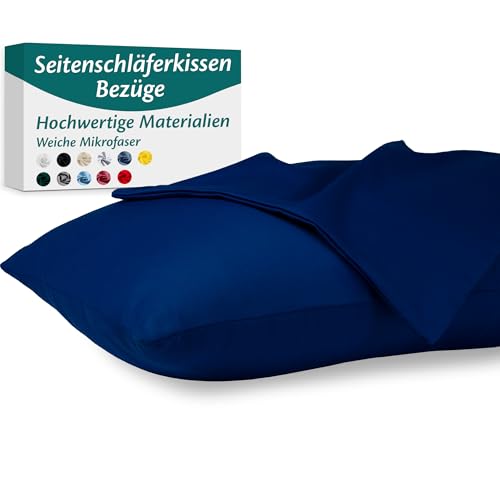 Seitenschläferkissen Bezug 40 x 145 Mikrofaser Premium 2er Set Kissenbezug Deko für Kissen Bett/Sofa Stoff Weicher Resistent Hypoallergen Anti-Milben Kopfkissenbezug Verdecktem Zip Voll Waschbar von Flowen