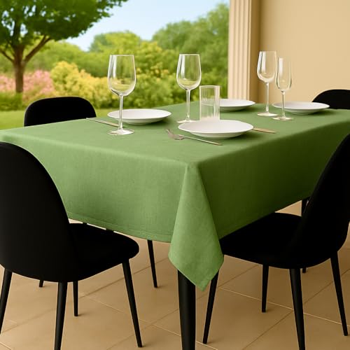 Tischdecke Outdoor Abwaschbar 80x80 Grün Gartentischdecke Tischdecken Wetterfest Wachstuchtischdecke Table Cloth Made in Italy für Den Außenbereich Tischtuch von Flowen