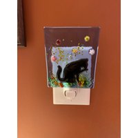 Fusing Glass Nachtlicht, Katze Nachtlicht von FlowerFloozyDesigns