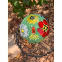 Glasmalerei-Mosaikkugel Eines Beständigen Blumengartens, Gartenkugel, Blumengartenkugel, Blumenkugel von FlowerFloozyDesigns