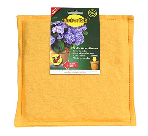 FlowerPad Original eckig 40 x 40 cm Profi Drainage für Pflanzkübel + Übertöpfe – Staunässe-Schutz – Made in Germany von FlowerPad