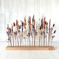 Flowerboard Boho Herbstdeko Trockenblumen Terracotta Apricot Orange Braun Bordeaux Weiß Flowergram Holzleiste Tischdeko Wanddeko Deko Advent von Flowerado