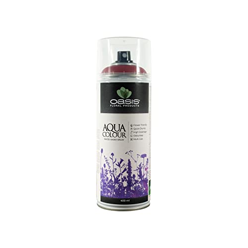 Flowerbox OASIS Sprayfarbe Aqua Colour Spray Bordeaux 400 ml Sprühlack seidenmatt matt für Außen und Innen von Flowerbox