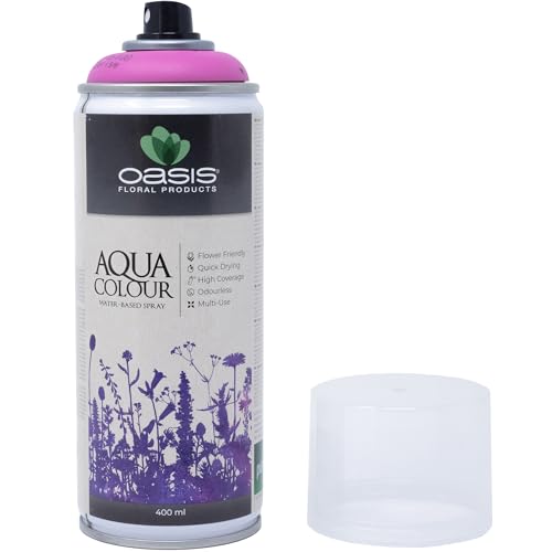 Flowerbox OASIS Sprayfarbe Aqua Colour Spray Cerise 400 ml Sprühlack seidenmatt matt für Außen und Innen von Flowerbox