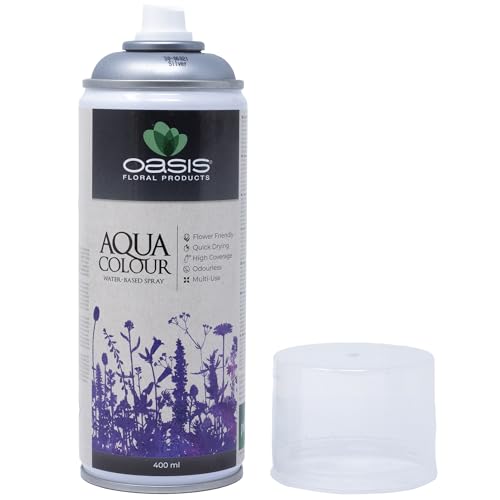 Flowerbox OASIS Sprayfarbe Aqua Colour Spray Metallic silber 400 ml Sprühlack seidenmatt matt für Außen und Innen Flowerbox OASIS Sprayfarbe Aqua Colour Spray Metallic silber 400 ml Sprühlack seidenmatt matt für Außen und Innen von Flowerbox