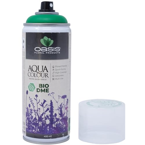 Flowerbox OASIS Sprayfarbe Aqua Colour Spray grün 400 ml Sprühlack seidenmatt matt für Außen und Innen von Flowerbox