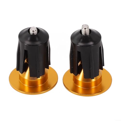 1 Paar Lenkergriffe aus Aluminiumlegierung für Rennrad, Mountainbike und Klapprad (goldfarben) von Floweringbeter