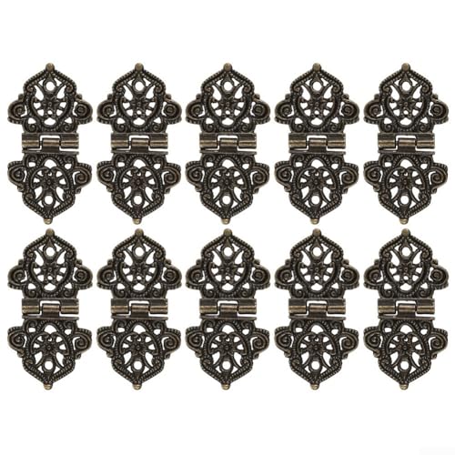 10 Stück gravierte Bronze-Scharniere für dekorative Verwendung für Schmuckschatullen und antike Truhen 10 Stück gravierte Bronze-Scharniere für dekorative Verwendung für Schmuckschatullen und antike Truhen von Floweringbeter