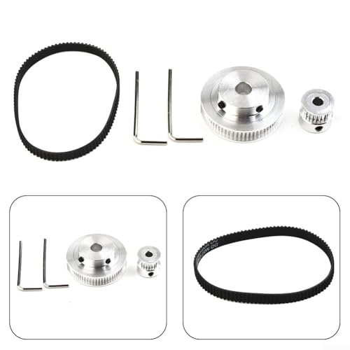 2GT Zahnriemen-Set für 3D-Drucker, mit einem 200 mm geschlossenen Riemen und Aluminium-Riemenscheiben (20 Zähne und 60 Zähne) von Floweringbeter