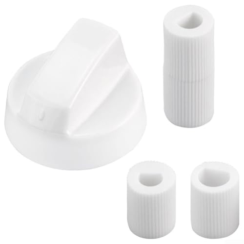 4-teiliges Ofen- und Herdknopfschalter-Ersatz-Set für WT03 mit 6 mm und 8 mm Innendurchmesser (weiß) von Floweringbeter