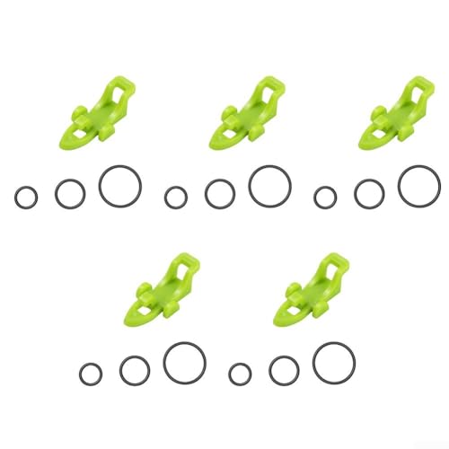 5 Stück Kunststoff Angelrutenhaken Köderhalter Werkzeug Zubehör für Angler um Köder sicher zu halten und Angelschnur organisiert zu halten (grün) von Floweringbeter