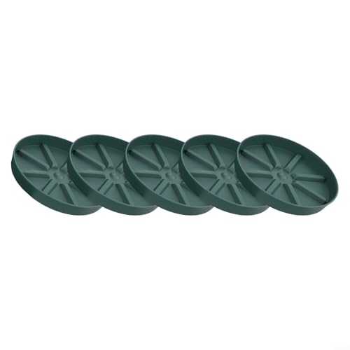 5 x Kunststoff-Blumentopf-Tabletts für den Innen- und Außenbereich, atmungsaktiv und Drainage-Design (grau) von Floweringbeter