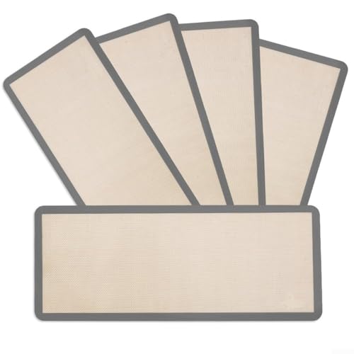5 x Silikon-Backmatten für die Ernte, rechter Gefriertrockner, Antihaft-Material für reibungslose Entfernung von Lebensmitteln und wiederverwendbare Verwendung (50 x 21,5 cm) von Floweringbeter