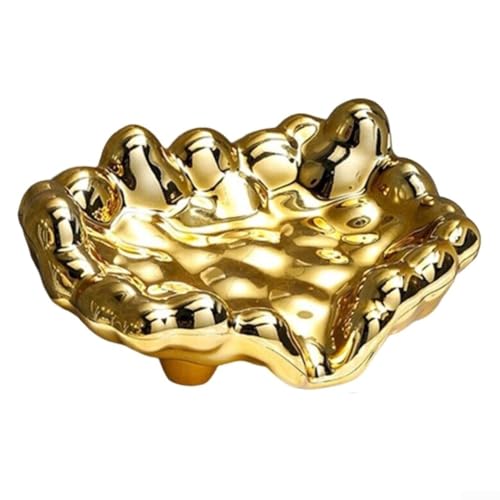 ABS-Seifenhalter, rutschfeste Seifenablage mit selbstentleerender Funktion für saubere Arbeitsplatten (Gold) von Floweringbeter