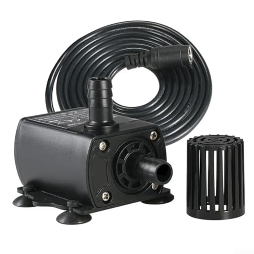 Bürstenlose Mini Tauchpumpe DC12V 400L/H mit Durchflusskontrolle und LED-Anzeige, IP68 Wasserdicht für Wasserkühlung und Umwälzsysteme von Floweringbeter