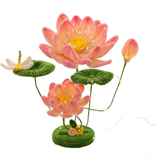 DIY Lotus Tischlampe Paket Elegantes Blumen-Nachtlicht für gemütliche Leseecken (Gelb) von Floweringbeter
