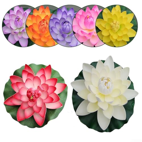 Dekorative künstliche Lilien-Pads für Wasserspiele für Außenpools (Lavendel) von Floweringbeter