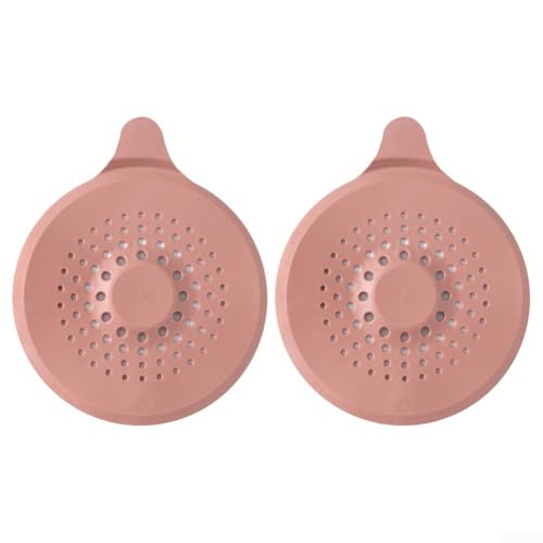 Duschablaufabdeckung mit Saugnapf Haarfänger, Silikon Abflusssieb Schutz gegen Haarverstopfungen für Badezimmer, Küchenspüle und Badewannenablauf (Rosa) von Floweringbeter