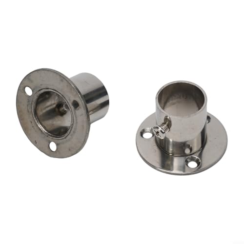 Edelstahl-Schienenhalterungs-Set für Kleiderschrank und Handtuchstange, 2 Stück (22 mm) von Floweringbeter