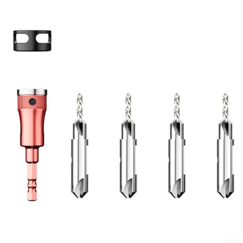 Einstellbarer Tiefenanschlag Kegelsenker Bohrer-Set für Bohrer und Schraubendreher, entworfen für Holz, Kunststoff und Weichmetall Anfasen und Schrauben (5 Stück) von Floweringbeter