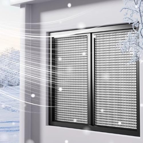 Energieeffiziente winddichte Vorhänge mit Aluminiumfolien-Schichten zur Blockierung von Zugluft und Speicherung von Wärme, entworfen, um Heizkosten im Innenbereich zu reduzieren (120 x 120 cm) von Floweringbeter