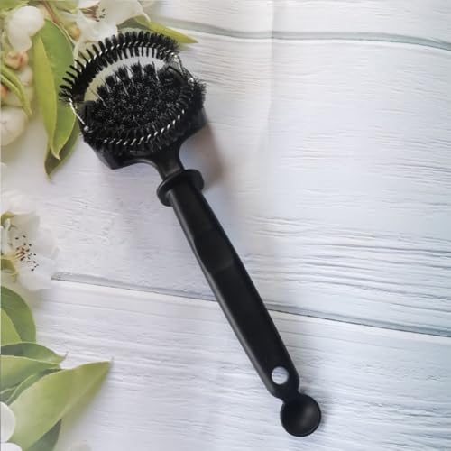 Espressomaschinenbürste mit abnehmbaren Nylonborsten und Löffel für präzise Reinigung von 51 mm und 58 mm Brühköpfen, Spritzschutz (51 mm) von Floweringbeter