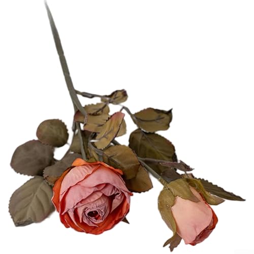 Floweringbeter DoubleHead Stoffrosen, künstliche Blumen für Hochzeitsdekoration, Heim-Styling und Außenbereich, mit detailliertem geformtem Blumendesign (orange) von Floweringbeter