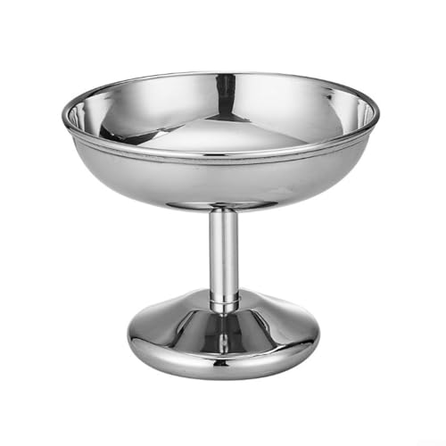 Floweringbeter Galvanisierte Dessertschalen aus Edelstahl mit breitem Boden für Stabilität, Servieren von Eis, Mousse, Smoothies und Snackgerichten für Zuhause oder Party (D) von Floweringbeter