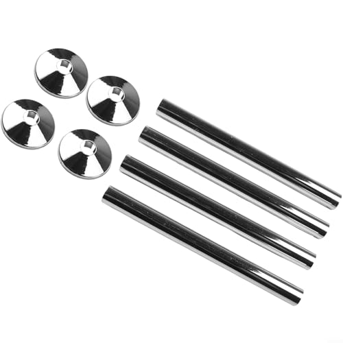 Floweringbeter Heizkörper-Rohrabdeckungen und -manschetten für 15-mm-Rohre, 8 Stück Chrom-Effekt-Hülsen, entworfen, um Badezimmer-Heizkörperrohre zu verbergen und zu verschönern (Chrom) von Floweringbeter