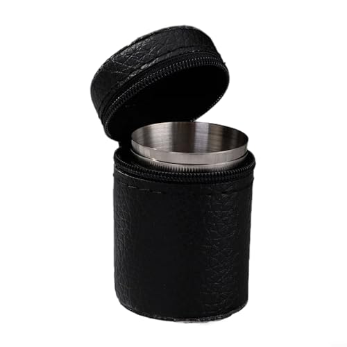 Floweringbeter Set mit 4 tragbaren Edelstahlbechern für Outdoor-Reisen mit Tragetasche, Mini-Größe zum Trinken (70 ml) von Floweringbeter