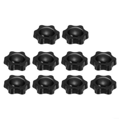 Floweringbeter Sternförmige Griffmuttern M8 x 38 mm, Ersatz-Griffmuttern für Schirmständer, rostbeständiger Kunststoff und Messing, Gewinde-Klemmknöpfe für sichere Befestigung (10 Stück in einem Set) von Floweringbeter