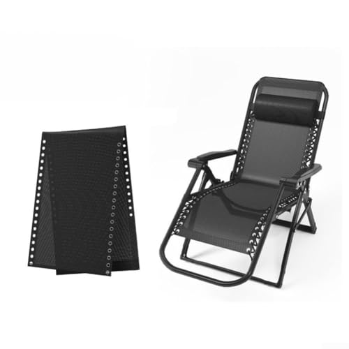 Gravity Chair Recliner Ersatzstoff mit Seilband, atmungsaktives und widerstandsfähiges Material für den Außenbereich, passend für die meisten Standard-Lounge- und Liegestühle (schwarz) von Floweringbeter