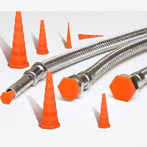 Hydrauliköl-Service-Stopper aus Gummi für Schlauchabdeckung zur Leckverhinderung mit verstellbarer Länge für Hydraulik- und Reparaturanwendungen (12 Stück) von Floweringbeter