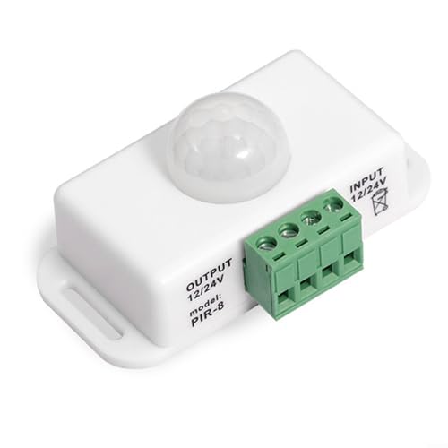 Infrarot-PIR-Bewegungsmelder-Schalter, DC12 V, 24 V, 6 A, für LED-Lichtstreifen, energiesparend und umweltfreundlich, Weiß Infrarot-PIR-Bewegungsmelder-Schalter, DC12 V, 24 V, 6 A, für LED-Lichtstreifen, energiesparend und umweltfreundlich, Weiß von Floweringbeter