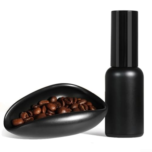 Kaffeebohnen-Dosierset mit Glas-Sprühflasche und Messbecher für präzises Mahlen von Kaffee (schwarz) von Floweringbeter
