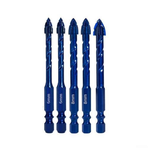 Keenedged Dreiecksbohrer für den Heimgebrauch, zum Bohren von rotem Ziegel und Marmor mit 14 Sechskantschaft-Kompatibilität (6+6+8+10+12mm) von Floweringbeter