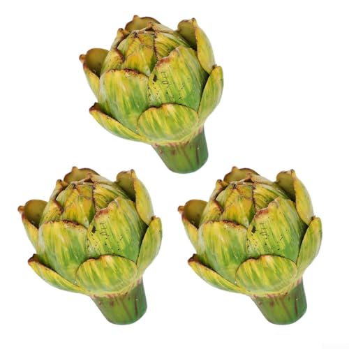 Künstliches Artischocken-Gemüseset für Küche und Heimdekoration, für Hochzeits-Mittelstücke und Esstisch-Displays (Gelbgrün) von Floweringbeter