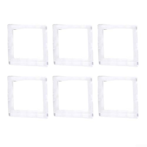 Magnetische Bilderrahmen für Instax- und K-Fotokarten, quadratische Acrylrahmen zum Präsentieren von Bildern auf Metalloberflächen, 6er-Set (transparente Farbe) von Floweringbeter