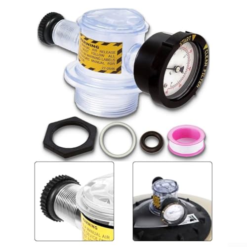 Manuelle Ersatz-Lüftungsöffnung für C3 TR100C Pool Spa Sandfilter inkl. Manometer und Sechskantmutter passend für II-Modelle von Floweringbeter