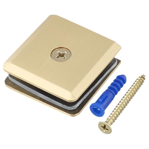 Messingklemme für feste Glasplatten, perfekt für den Badezimmergebrauch, unterstützt 8 12 mm gehärtetes Glas (Gold) von Floweringbeter
