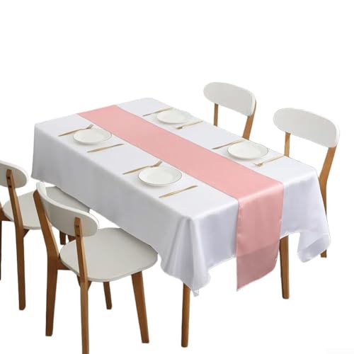 Moderner Tischläufer aus Satin, perfekt für Hochzeiten und Bankette, glatte und luxuriöse Haptik (Roségold) von Floweringbeter