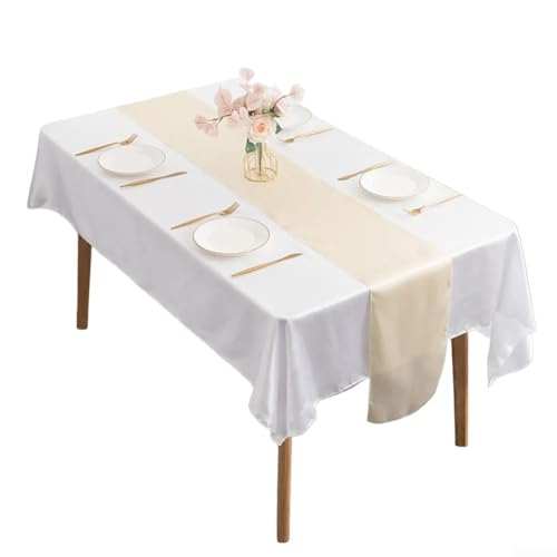 Moderner Tischläufer aus Satin, perfekt für Hochzeiten und Bankette, glattes und luxuriöses Gefühl (halb) von Floweringbeter