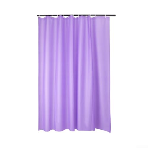 PEVA wasserdichter Duschvorhang mit Haken, einfarbig, schlichtes Design, 180 cm x 180 cm, geeignet für Feuchtigkeitsbeständigkeit und Privatsphäre im Badezimmer (lila) von Floweringbeter