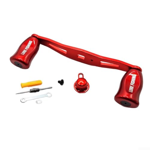 Präzisions-Metall-Wipparmgriff mit Doppellager für FAIWA für ABU für TATULA Casting und Trommelrollen, Konstruktion aus Aluminiumlegierung für zuverlässige Leistung (linke Hand rot) von Floweringbeter