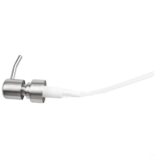 Pumpenkopf aus Edelstahl mit 28/400 Gewinde für Seifen- und Lotionsflaschen, Push-Typ mit Metallgehäuse, auslaufsichere Dichtung und leichtgängiger Feder-Dosiermechanismus (Satin-Silber) von Floweringbeter