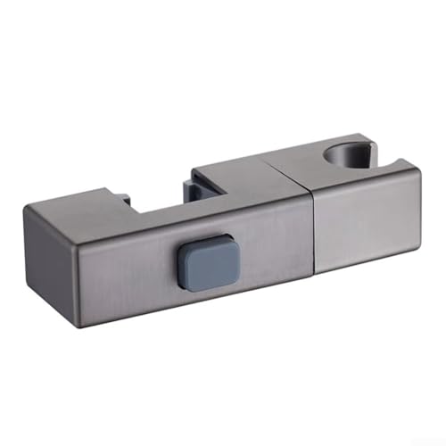 Rechteckiger Rohr-Duschkopfhalter mit drehbarem, verstellbarem Sprüher fester Basis, geeignet für 30 x 18 mm quadratische Duschrohre (grau) von Floweringbeter