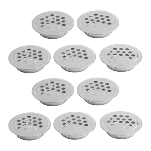 Runde Lüftungsschlitzabdeckungen aus Edelstahl für Schränke und Schuhschränke, 10 Stück Netz-Design (Silber 29 mm) von Floweringbeter